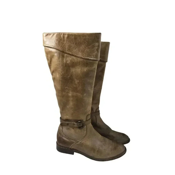 FRYE Tan Riding Boots Size 6.5 - Picture 1 of 8